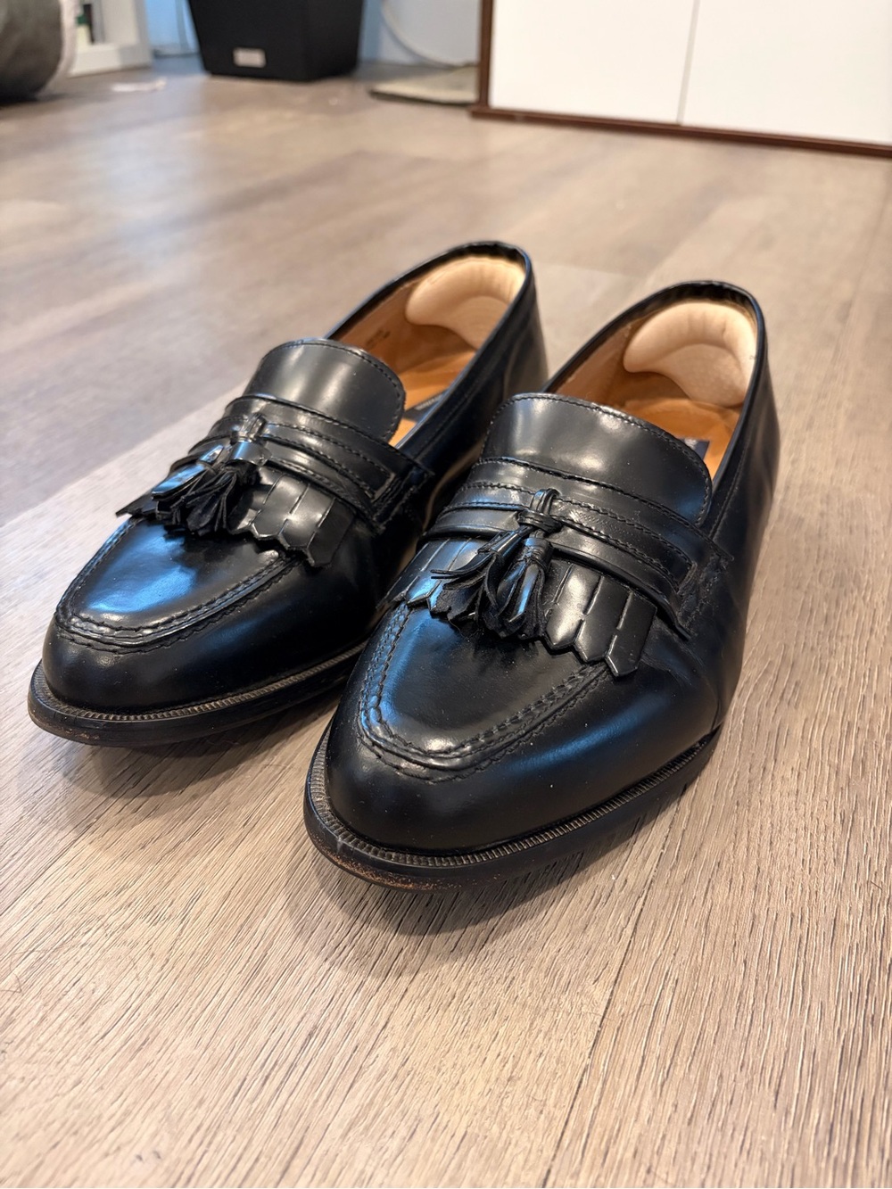 Bostonian Florence Black Leather Tassel Loafers • Made in Italy • Men’s US 10